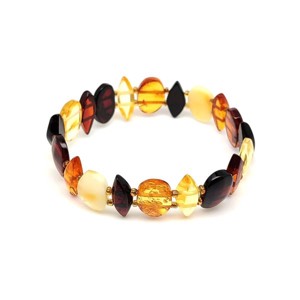 Borostyán vegyes lapcsiszolt karkötő 13-14mm, Ékszer, Karkötő, Ásványkarkötő, , MESKA