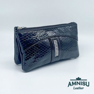 Fekete lakk kígyómintás egyenes kristály köves női pénztárca G8023, Táska & Tok, Pénztárca & Más tok, Pénztárca, Női pénztárca, , MESKA