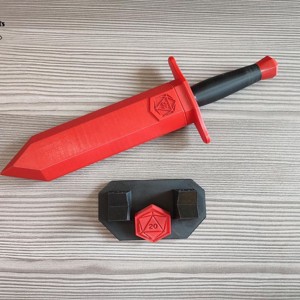 Kard formájú kockatartó D20 szimbólummal + AJÁNDÉK - játék & sport - táblajáték és kártyajáték - társasjátékok - dobókocka - Meska.hu