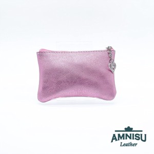 Metál rózsaszín - ezüst ívelt egy cipzáras kulcstartó C4001-1008 -  - Meska.hu