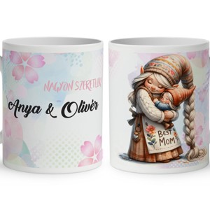 Névvel kérhető - Cuki Anya manó & Kicsi Fia mintás bögre, Otthon & Életmód, Konyhafelszerelés, tálalás, Tálalás, Bögre & Csésze, , MESKA