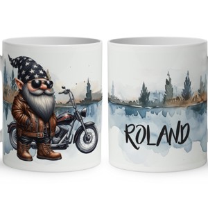 Névvel kérhető - Rád várok - Motoros manó mintás bögre, Otthon & Életmód, Konyhafelszerelés, tálalás, Tálalás, Bögre & Csésze, , MESKA