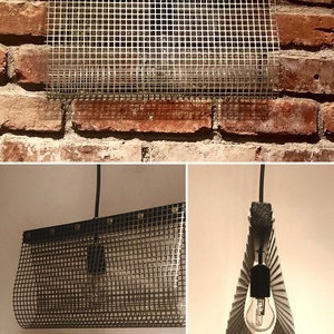 Ipari stílusú fém rácsos mennyezeti függő lámpa, fali éjjeli lámpa, design loft lámpa, árnyékot vető csillár - otthon & életmód - lámpa - fali & mennyezeti lámpa - Meska.hu