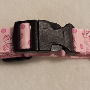 Rózsaszín virágmintás kutyanyakörv - otthon & életmód - kisállatoknak - kutyáknak - kutya nyakörv - Meska.hu