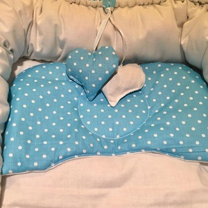 Azúr pöttyök babafészek -  - Meska.hu