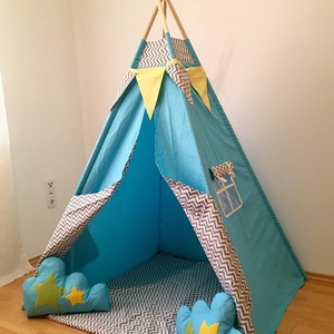 Égkék indián sátor - Tipi -  - Meska.hu