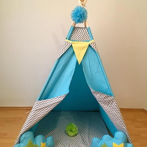 Égkék indián sátor - Tipi -  - Meska.hu