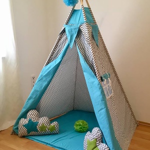 Szürke cikkcakk indián sátor - Tipi -  - Meska.hu
