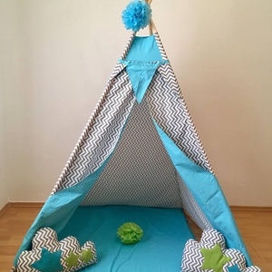 Szürke cikkcakk indián sátor - Tipi -  - Meska.hu