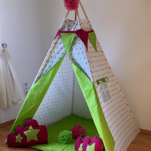 Fehér csillag indián sátor - Tipi -  - Meska.hu