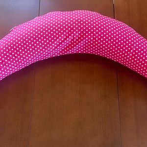 Kismama párna pink pöttyös - otthon & életmód - babaszoba, gyerekszoba - szoptatós párna, kismama párna - Meska.hu