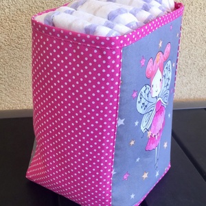 Pink tündér- Asztali tároló, pelenkatartó babaszobába - otthon & életmód - babaszoba, gyerekszoba - játéktároló - Meska.hu