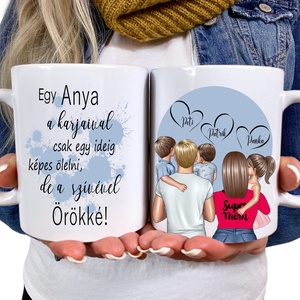 Egyedi bögre szerkeszthető karakterekkel-teltebb anyukával, saját fotóval,felirattal is kérhető-My Family - otthon & életmód - konyhafelszerelés, tálalás - tálalás - bögre & csésze - Meska.hu