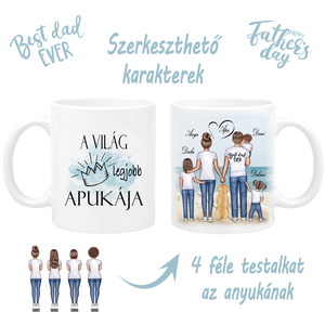 Egyedi bögre Apáknak szerkeszthető karakterekkel,kutyával - Meska.hu