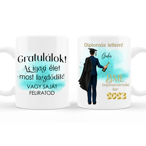 Bögre diplomaosztóra fiúnak, ballagási bögre, Otthon & Életmód, Konyhafelszerelés, tálalás, Tálalás, Bögre & Csésze, Fotó, grafika, rajz, illusztráció, Mindenmás, MESKA