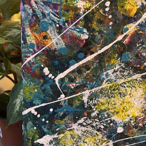 Absztrakt festmény, A négy Nap galaxisa - művészet - festmény - akril - Meska.hu