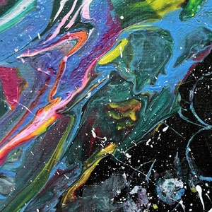 Absztrakt festmény, Tükörtojás tejút - művészet - festmény - akril - Meska.hu