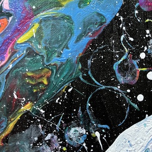 Absztrakt festmény, Tükörtojás tejút - művészet - festmény - akril - Meska.hu
