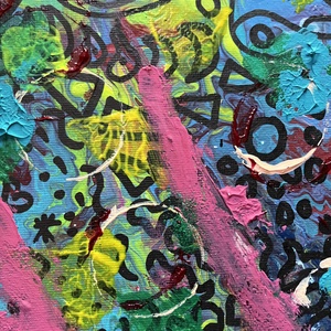 Absztrakt festmény, A Rózsaszín párduc áldozata - művészet - festmény - akril - Meska.hu