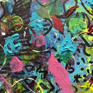 Absztrakt festmény, A Rózsaszín párduc áldozata - művészet - festmény - akril - Meska.hu