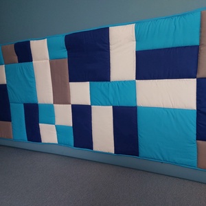 Kék patchwork falvédő  - otthon & életmód - lakástextil - falvédő - Meska.hu
