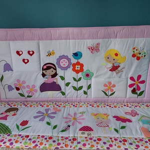 Kislányos, zsebes falvédő , Otthon & Életmód, Babaszoba, gyerekszoba, Falvédő gyerekszobába, Patchwork, foltvarrás, Varrás, MESKA