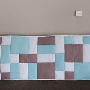 Türkiz, barna falvédő , Otthon & Életmód, Lakástextil, Falvédő, Patchwork, foltvarrás, Varrás, MESKA
