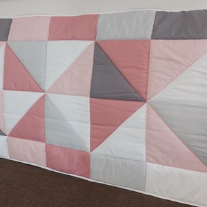 Szürke, rózsaszín, fehér falvédő  - otthon & életmód - lakástextil - falvédő - Meska.hu