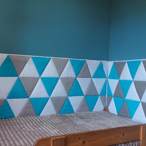 Kék,szürke, fehér falvédő , Otthon & Életmód, Lakástextil, Falvédő, Patchwork, foltvarrás, Varrás, MESKA