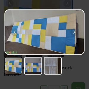 Kek,sárga, bézs,fehér, patchwork falvédő  - otthon & életmód - lakástextil - falvédő - Meska.hu
