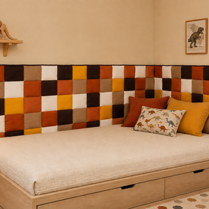 Barna patchwork falvédő  - otthon & életmód - lakástextil - falvédő - Meska.hu