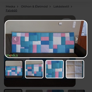 Türkiz, kék,rózsaszín, ecrü falvédő  - otthon & életmód - lakástextil - falvédő - Meska.hu