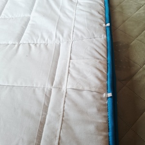 Kék, szürke, fehér patchwork falvédő  - otthon & életmód - lakástextil - falvédő - Meska.hu