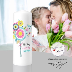 Vidám bokréta anyáknapi gyertya, Otthon & Életmód, Gyertya, illat, aroma, Gyertya, , MESKA