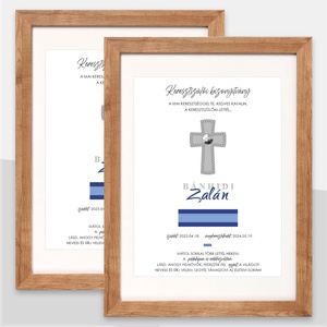 Kék szalag keresztelő emléklap - játék & sport - keresztelőajándékok - Meska.hu