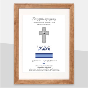 Kék szalag keresztelő emléklap - játék & sport - keresztelőajándékok - Meska.hu