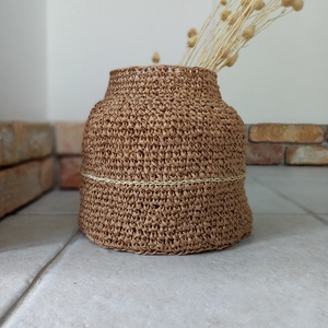 Raffia horgolt váza, kaspó - otthon & életmód - dekoráció - virágdísz és tartó - cserép & kaspó - Meska.hu Raffia horgolt váza, kaspó - otthon & életmód - dekoráció - virágdísz és tartó - cserép & kaspó - Meska.hu