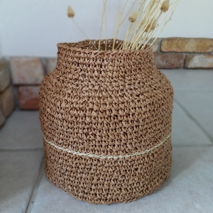 Raffia horgolt váza, kaspó - otthon & életmód - dekoráció - virágdísz és tartó - cserép & kaspó - Meska.hu Raffia horgolt váza, kaspó - otthon & életmód - dekoráció - virágdísz és tartó - cserép & kaspó - Meska.hu
