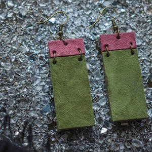 Fülbevaló - velúr 1. - ékszer - fülbevaló - lógós kerek fülbevaló - Meska.hu