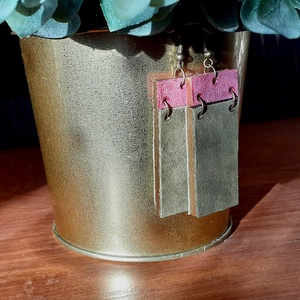 Fülbevaló - velúr 1., Ékszer, Fülbevaló, Lógós kerek fülbevaló, Ékszerkészítés, MESKA