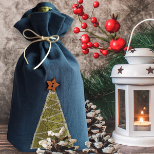 Mikulás zsák/ Ajándék batyu - karácsonyfa, Karácsony, Mikulás, Mikulás zsák, Varrás, Patchwork, foltvarrás, MESKA