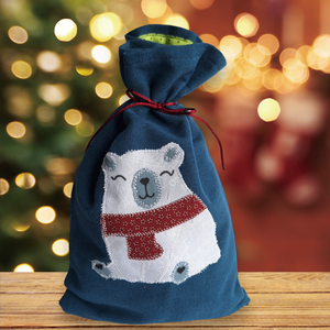 Mikulás zsák/ Ajándék batyu - mackó, Karácsony, Mikulás, Mikulás zsák, Varrás, Patchwork, foltvarrás, MESKA