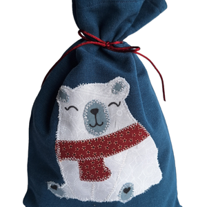 Mikulás zsák/ Ajándék batyu - mackó - karácsony - mikulás - mikulás zsák - Meska.hu