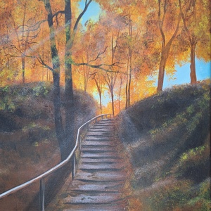 Őszi erdő , Művészet, Festmény, Akril, Festészet, MESKA