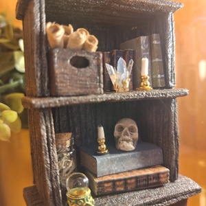 Polc dísz, Book Nook - Boszorkánykonhy #3 - otthon & életmód - dekoráció - asztal és polc dekoráció - dekorációs tál, tartó - Meska.hu