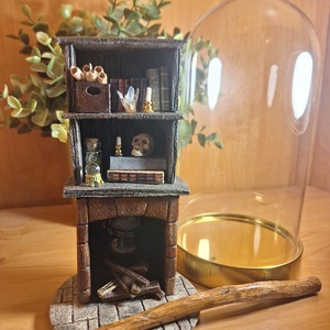 Polc dísz, Book Nook - Boszorkánykonhy #3 - otthon & életmód - dekoráció - asztal és polc dekoráció - dekorációs tál, tartó - Meska.hu