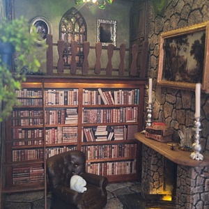 Polc dísz, Book Nook - könyvtár (cozy library), Otthon & Életmód, Dekoráció, Dekoratív figurák és szobrok, Mindenmás, Festett tárgyak, MESKA