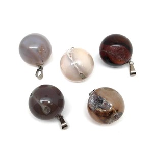 Golyó medál Achát geódás 18mm, Ékszer, Nyaklánc, Medál, , MESKA