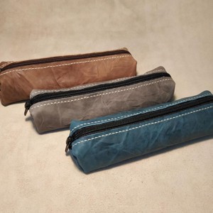 Gyűrt bőrből készült tolltartó, Otthon & Életmód, Papír, írószer, Tolltartó & Ceruzatekercs, , MESKA