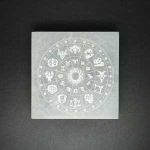 Szelenit négyzet zodiákus 7-8cm, Kellékek & szerszámok, Ásvány alapanyag, Szelenit korong, , MESKA